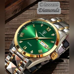 Luxury Green and Gold Watch